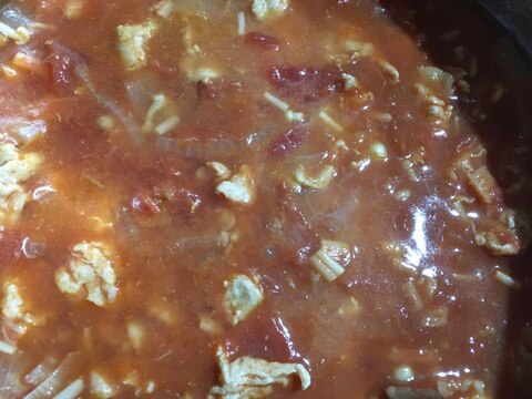 豚肉とえのきとたまねぎのトマトスープ